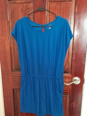 just be Royal Blue Short Sleeve Romper